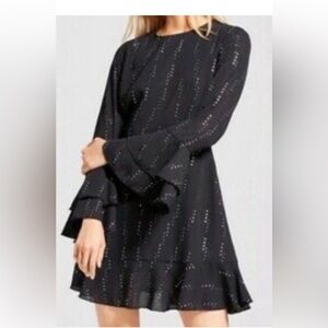 Who What Wear Dress Black With Silver Spots Motif!